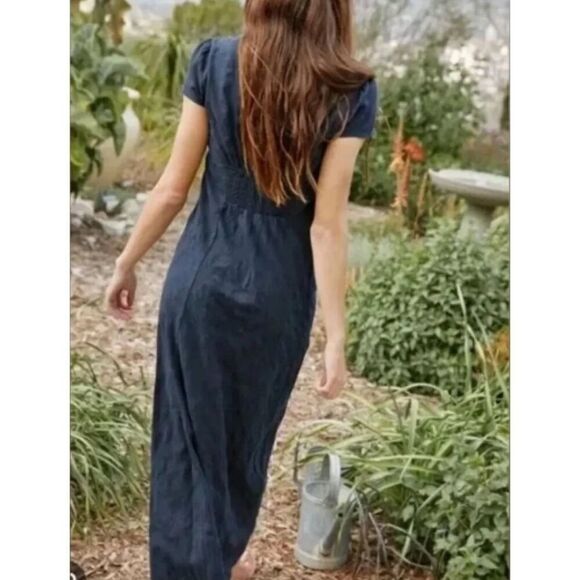 Free People NWOT Natalya Solid Midi black dress size M - Picture 3 of 10